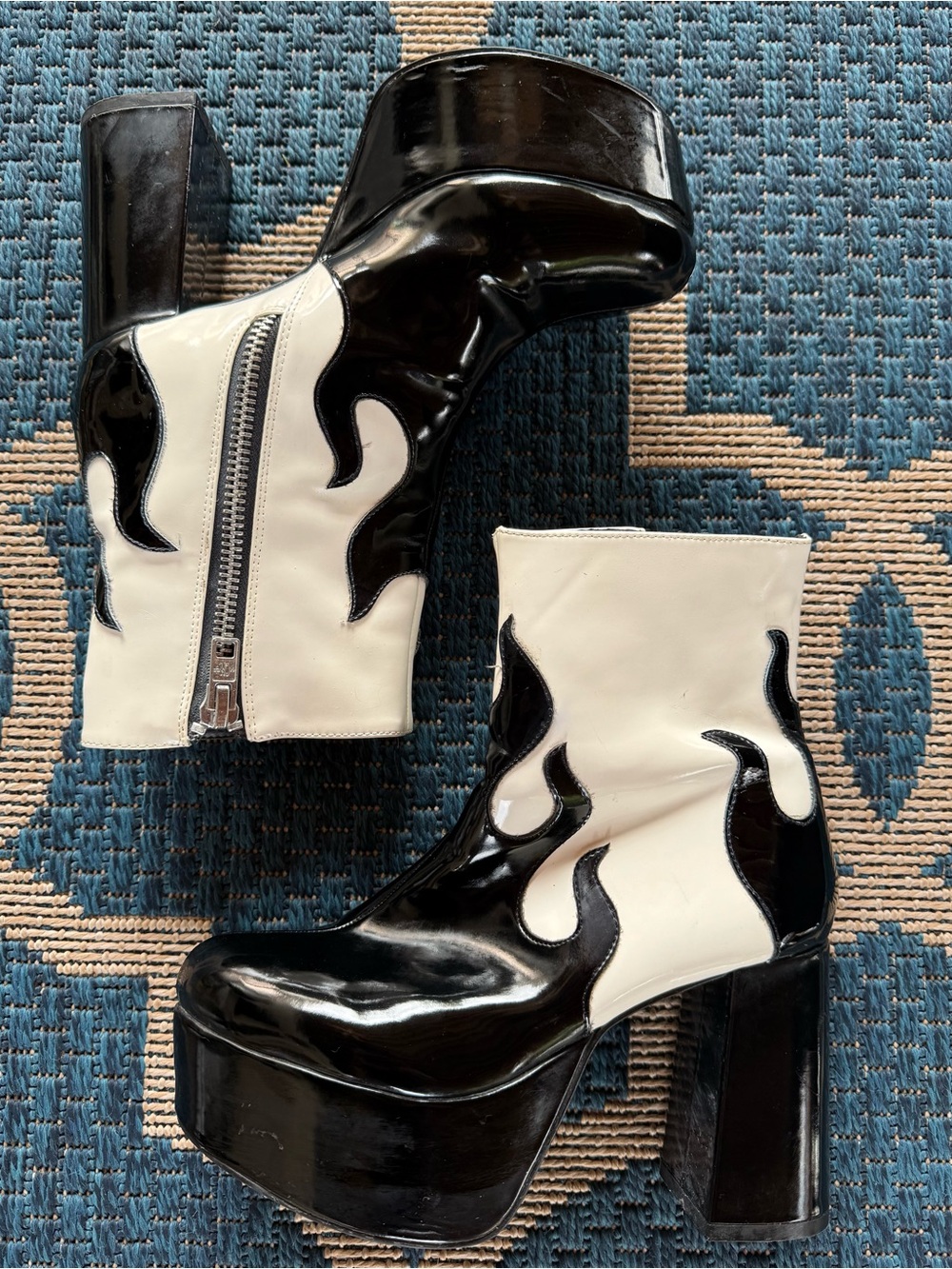 Current Mood "Up In Flames" Patent Leather Platform Boots